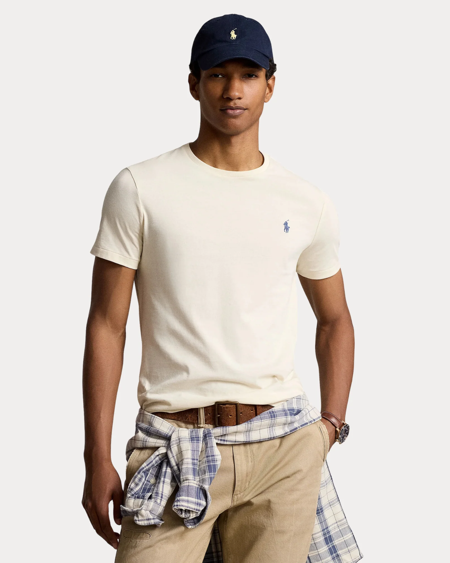 Camiseta de punto Classic Fit Crema