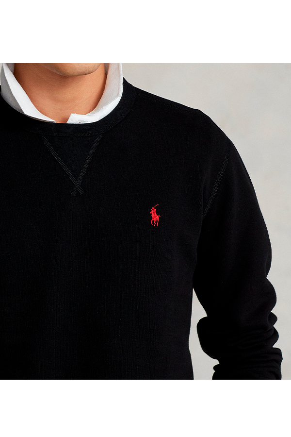 Polerón cuello redondo de punto negro