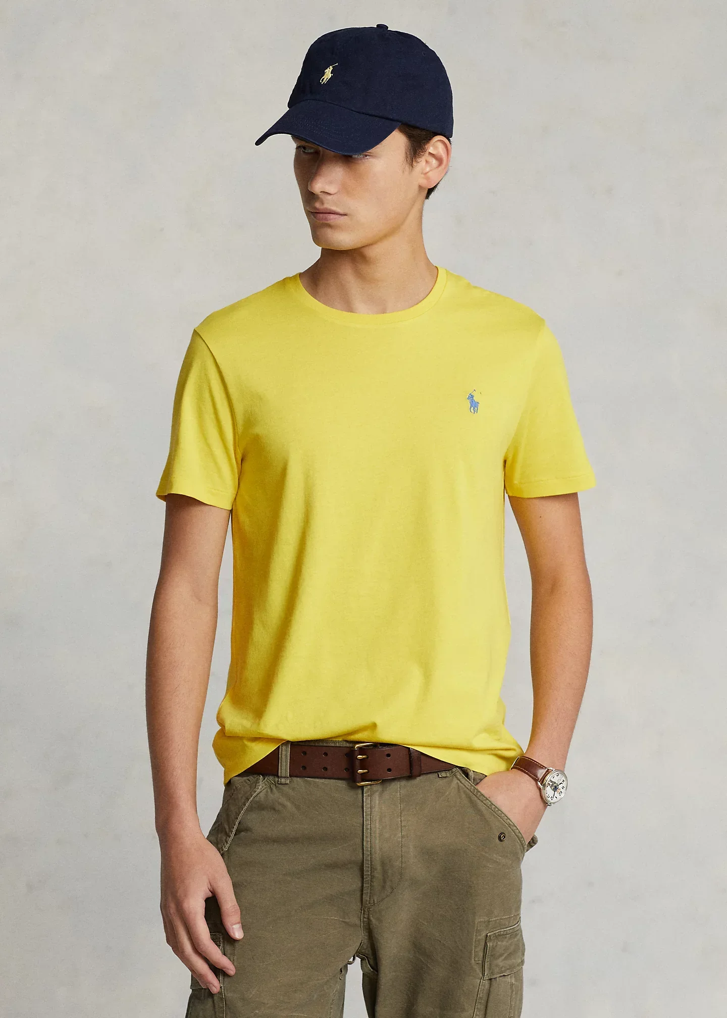 Camiseta de punto Classic Fit amarilla
