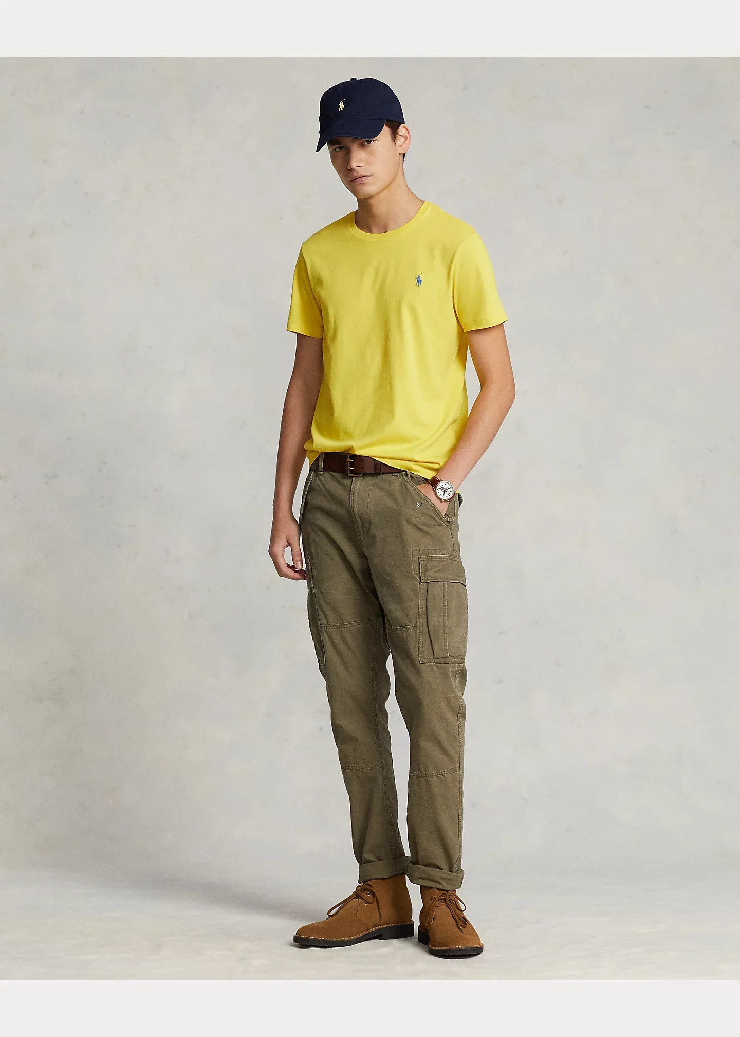 Camiseta de punto Classic Fit amarilla