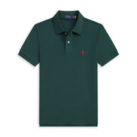 Verde oscuro etiqueta roja