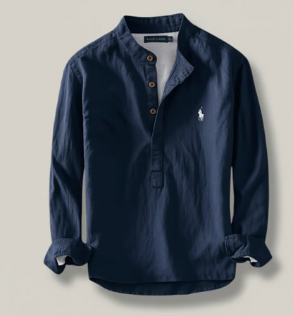 Camisa Henley de lino Classic Fit