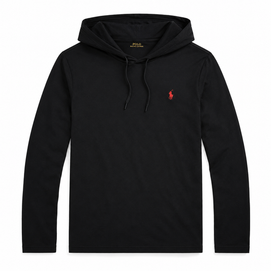 Camiseta con capucha de punto negra