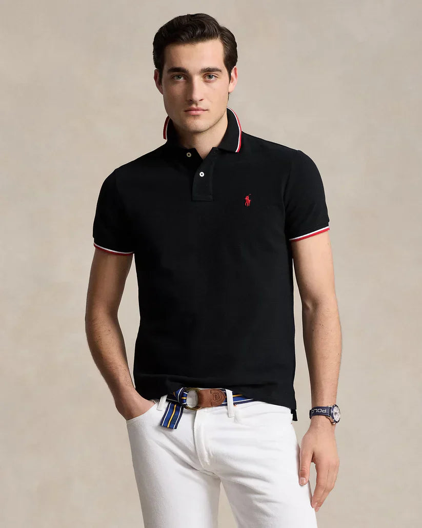 Polera piqué color negro
