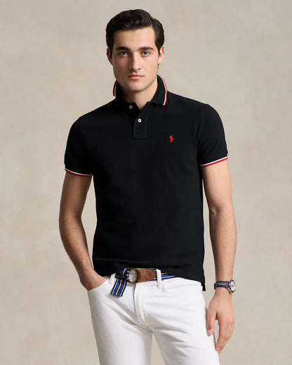 Polera piqué color negro