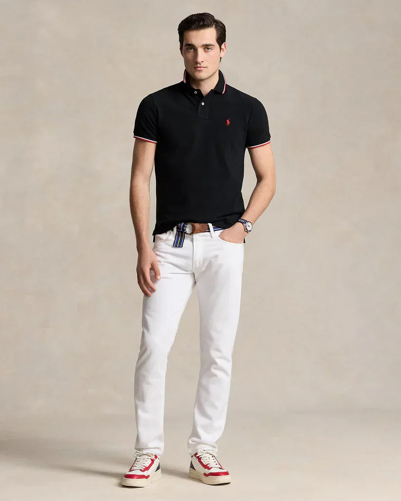 Polera piqué color negro