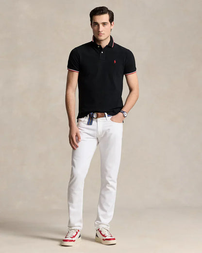 Polera piqué color negro