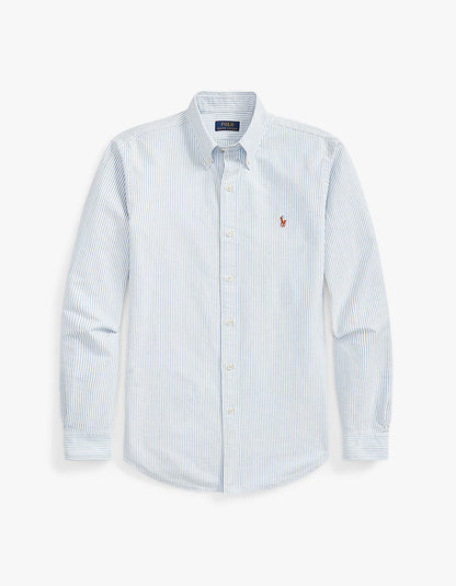 Camisa Oxford a rayas azul y blanco