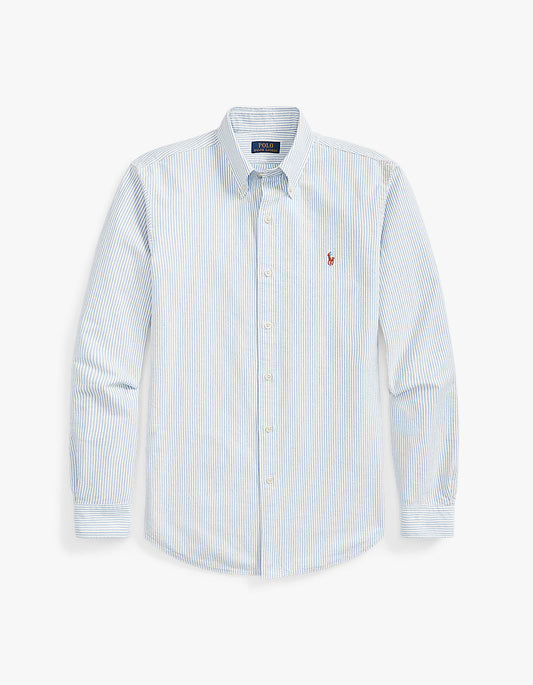 Camisa Oxford a rayas azul y blanco