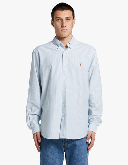 Camisa Oxford a rayas azul y blanco