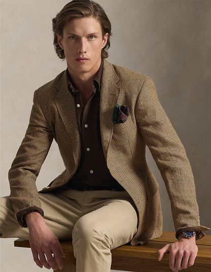 Camisa Oxford teñida café nuez