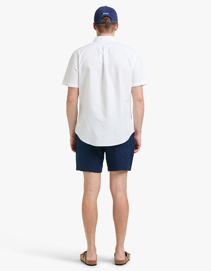 Short de lino azul marino