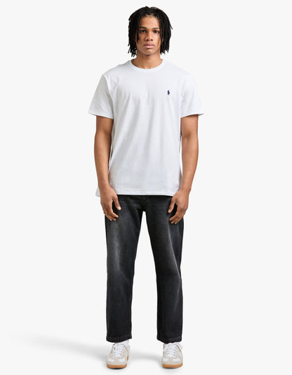 Polera cuello redondo corte slim blanca