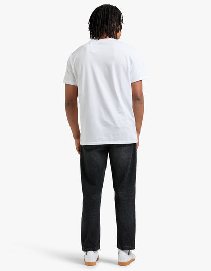 Polera cuello redondo corte slim blanca