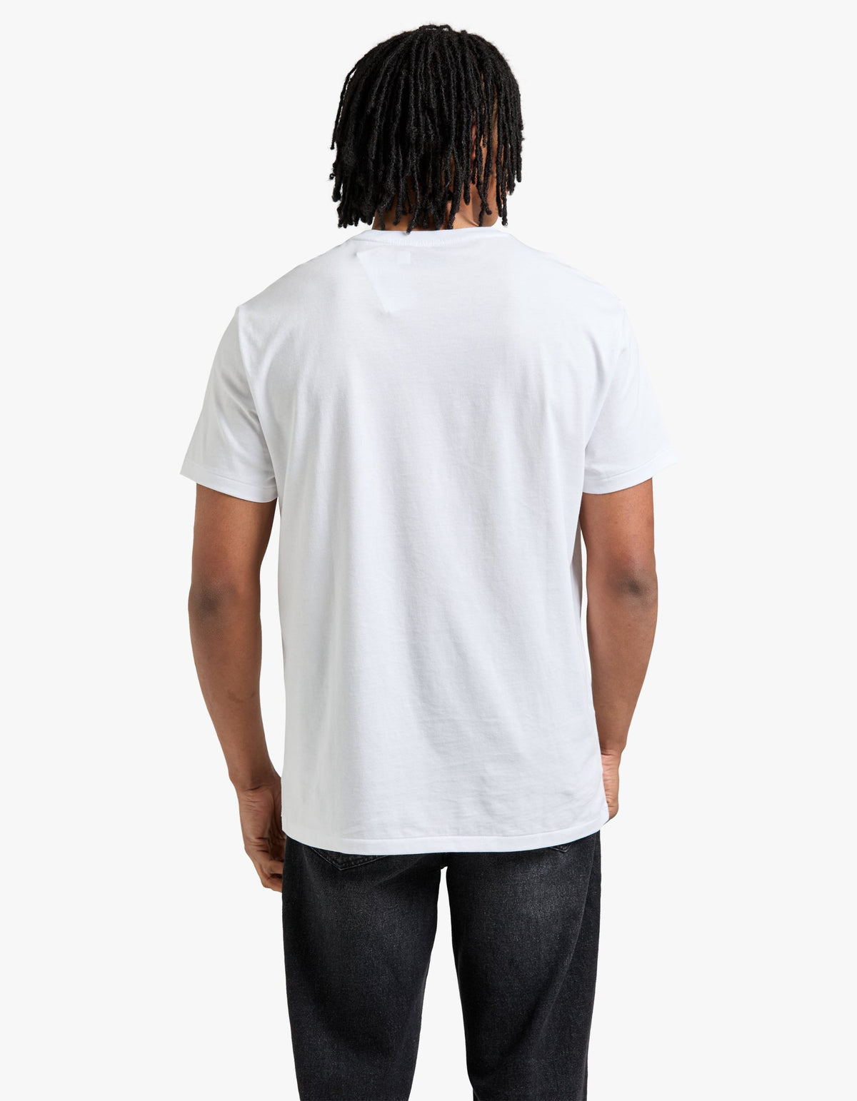 Polera cuello redondo corte slim blanca