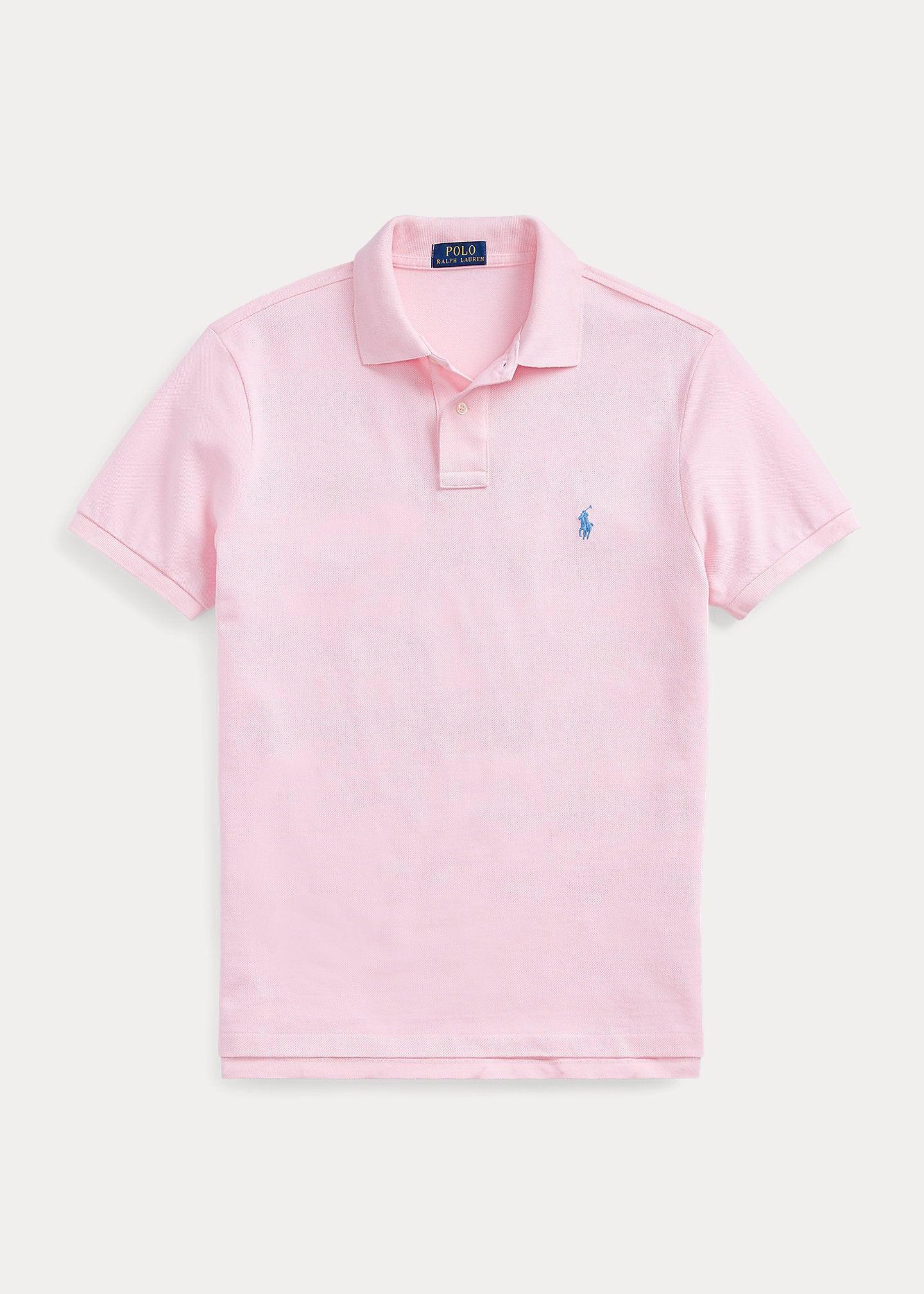 Polera Polo piqué rosa caramelo