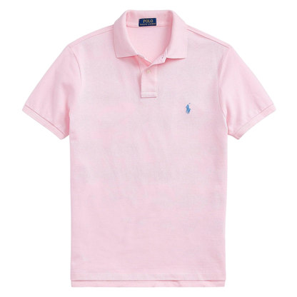 Polera Polo piqué rosa caramelo
