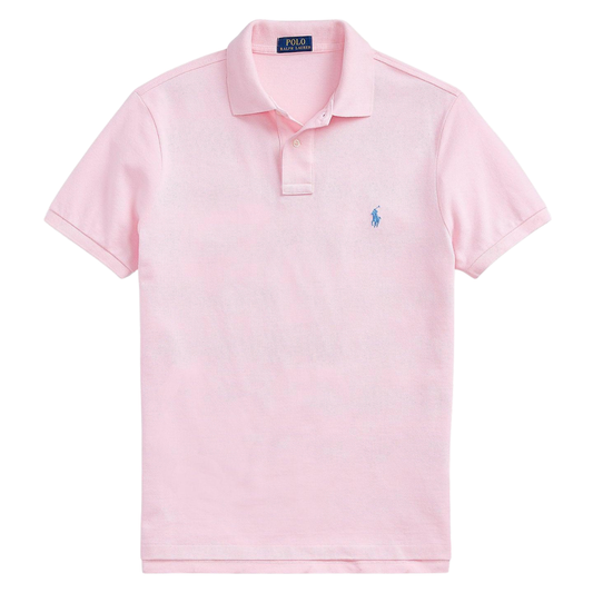 Polera Polo piqué rosa caramelo