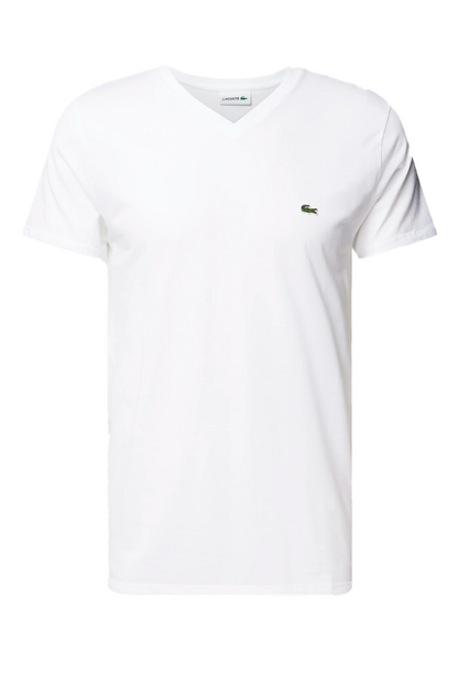 Polera cuello en V blanca