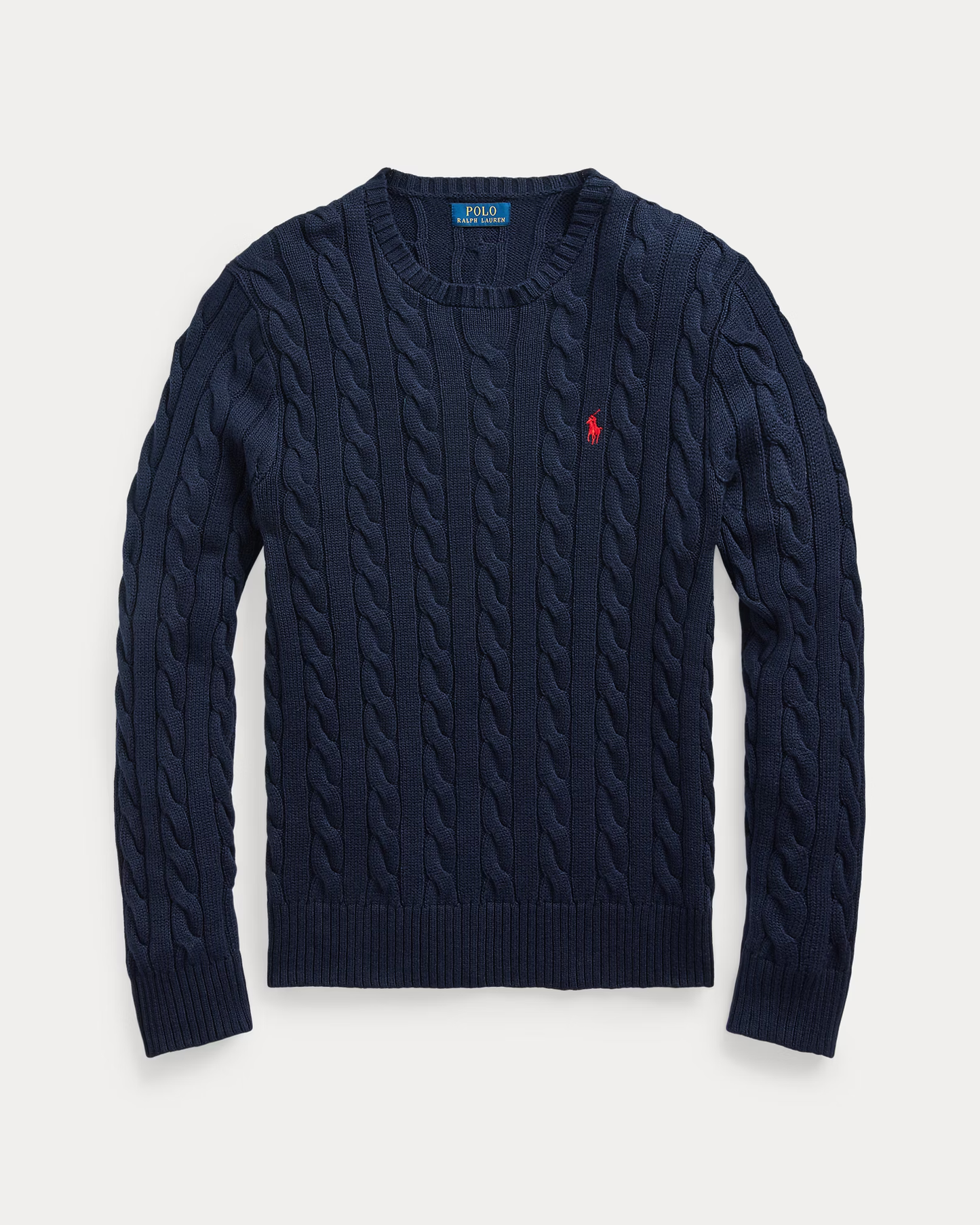 Suéter de algodón tejido mesh azul marino