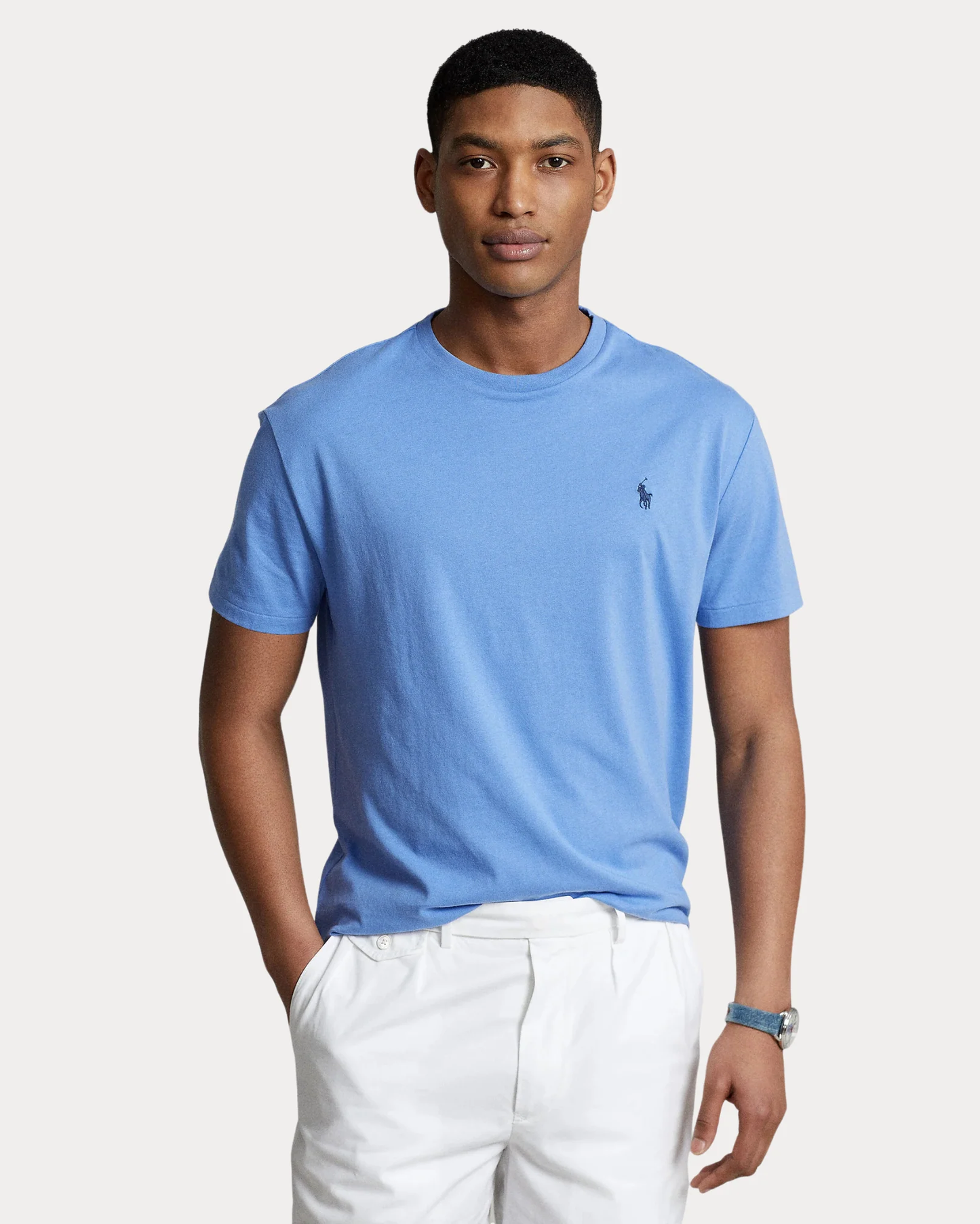 Camiseta de punto Classic Fit Azul claro