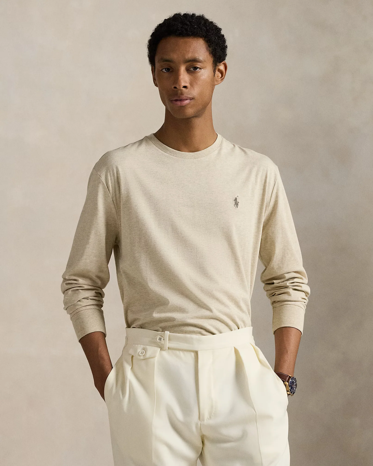 Polera manga larga beige