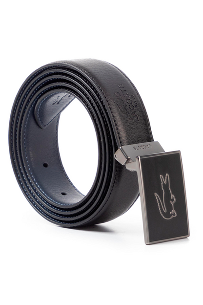 Cinturón de cuero reversible negro