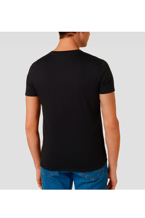 Polera cuello en V negra