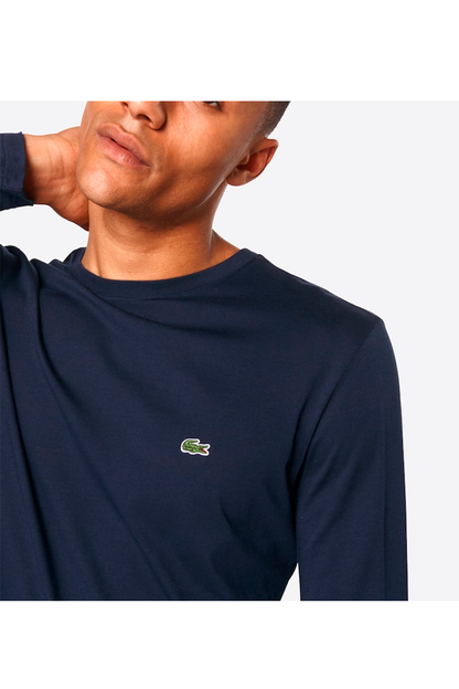 Polera manga larga de algodón premium azul marino