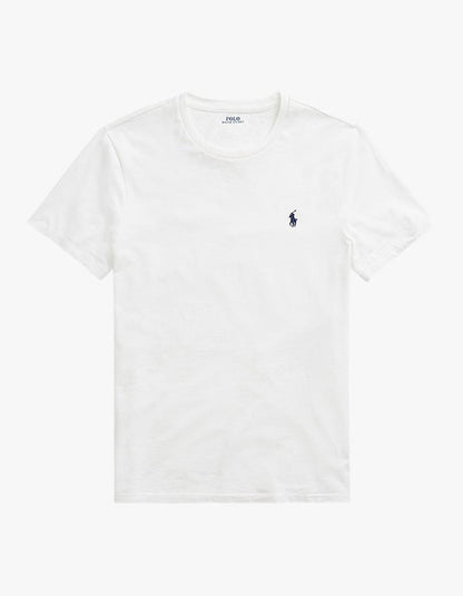 Polera cuello redondo corte slim blanca