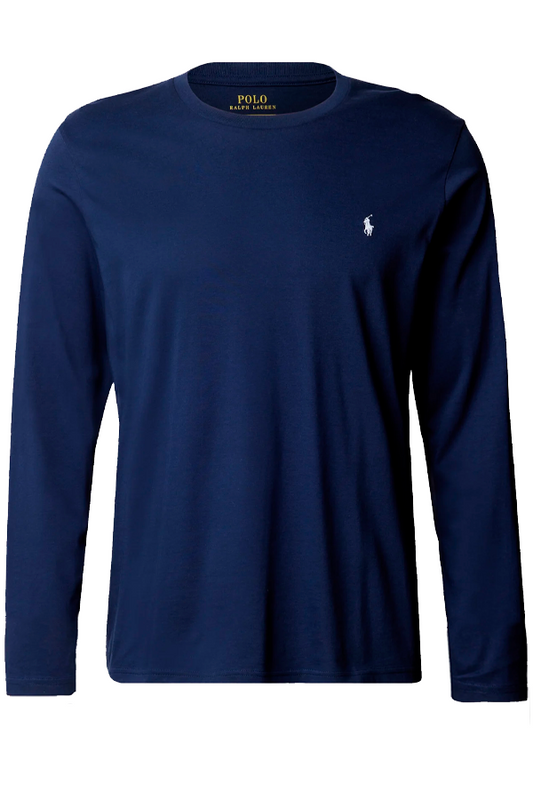 Polera manga larga cuello redondo azul marino