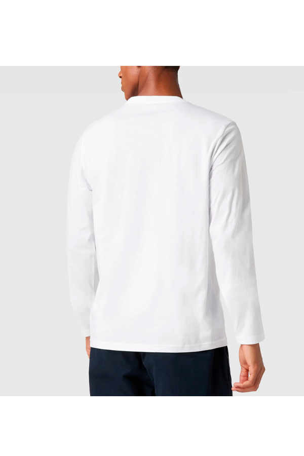 Polera manga larga cuello redondo blanca