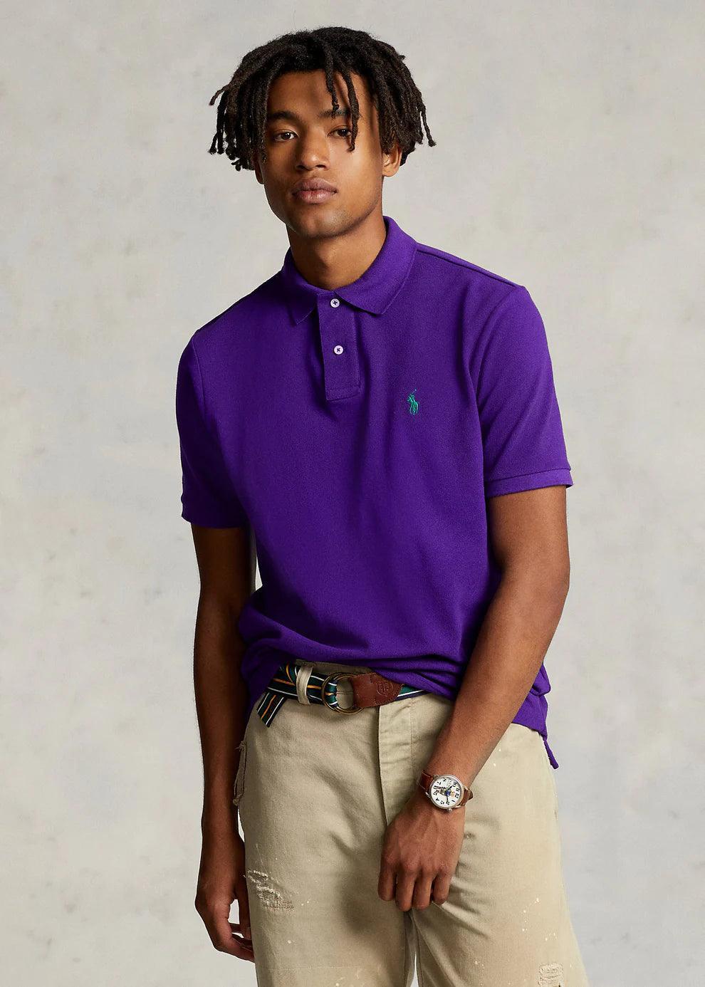 Polera Polo piqué morado