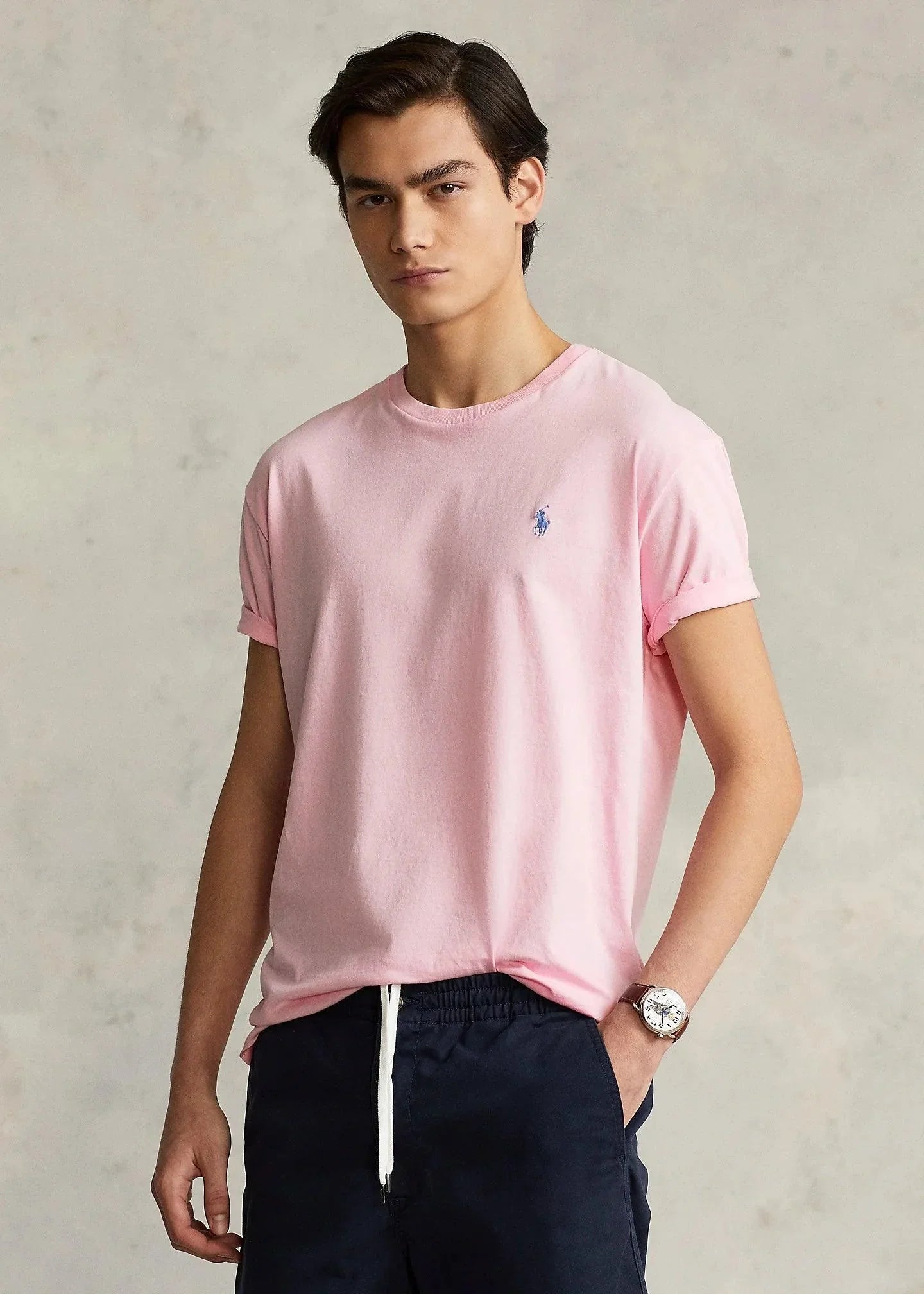 Camiseta de punto Classic Fit Rosa